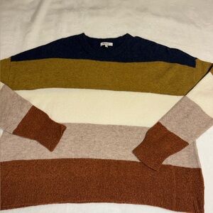 Madewell Colorblock Oversized  Marino & Alpaca Wool Blend Sweater/ Mint Cond! XL